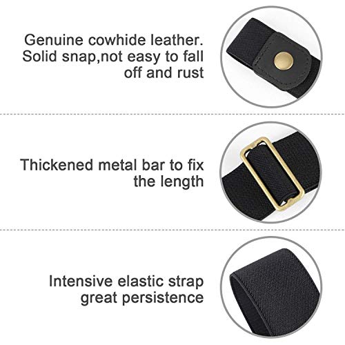WERFORU No Buckle Elastic Belt for Men Stretch Buckle Free Belt for Jeans Pants 1.38 Inches Wide Father's Day Gift,Pants Size 30-48 Inches3