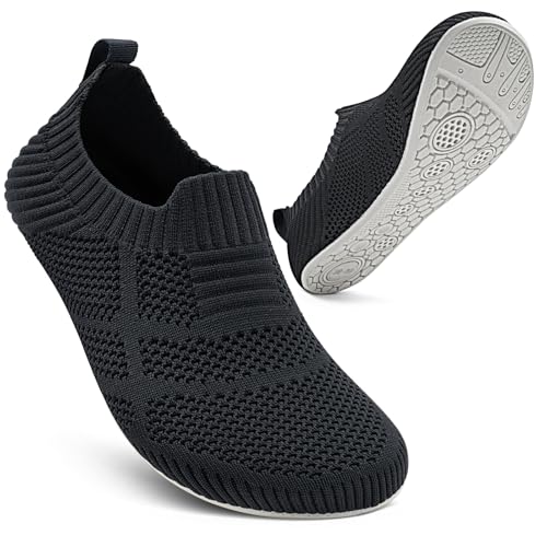 Sosenfer Hausschuhe Damen & Herren | Weiche hüttenschuhe mit Rutschfester Gummisohle | Atmungsaktive Unisex Pantoffeln| Bequeme Barfußschuhe für Zuhause Badezimmer & Hotel