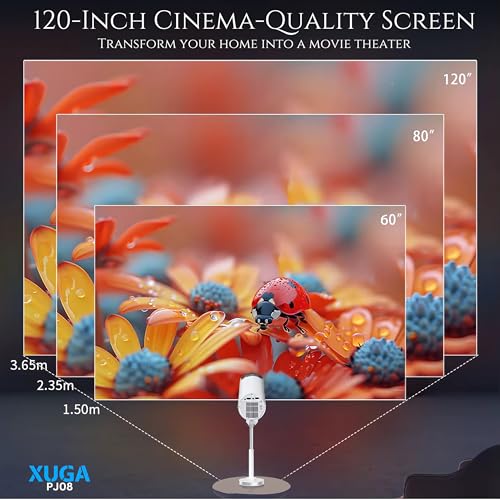 Image of XUGA Cybernautt Series XP08 1080P Full HD Smart Projector with 4K Support | 5000 Lumens | Android | 120 inch Screen | 200ANSI | 5 Watt HiFi Speaker | 30000 hrs Lamp Life