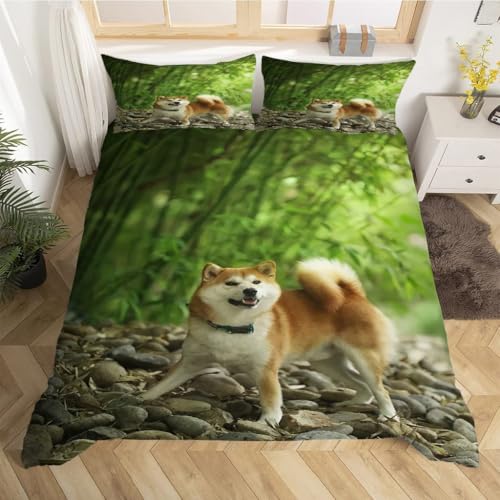Housse de couette Corgi parure lit 90x190抗皱免烫易打理微纤维三件套 - 3