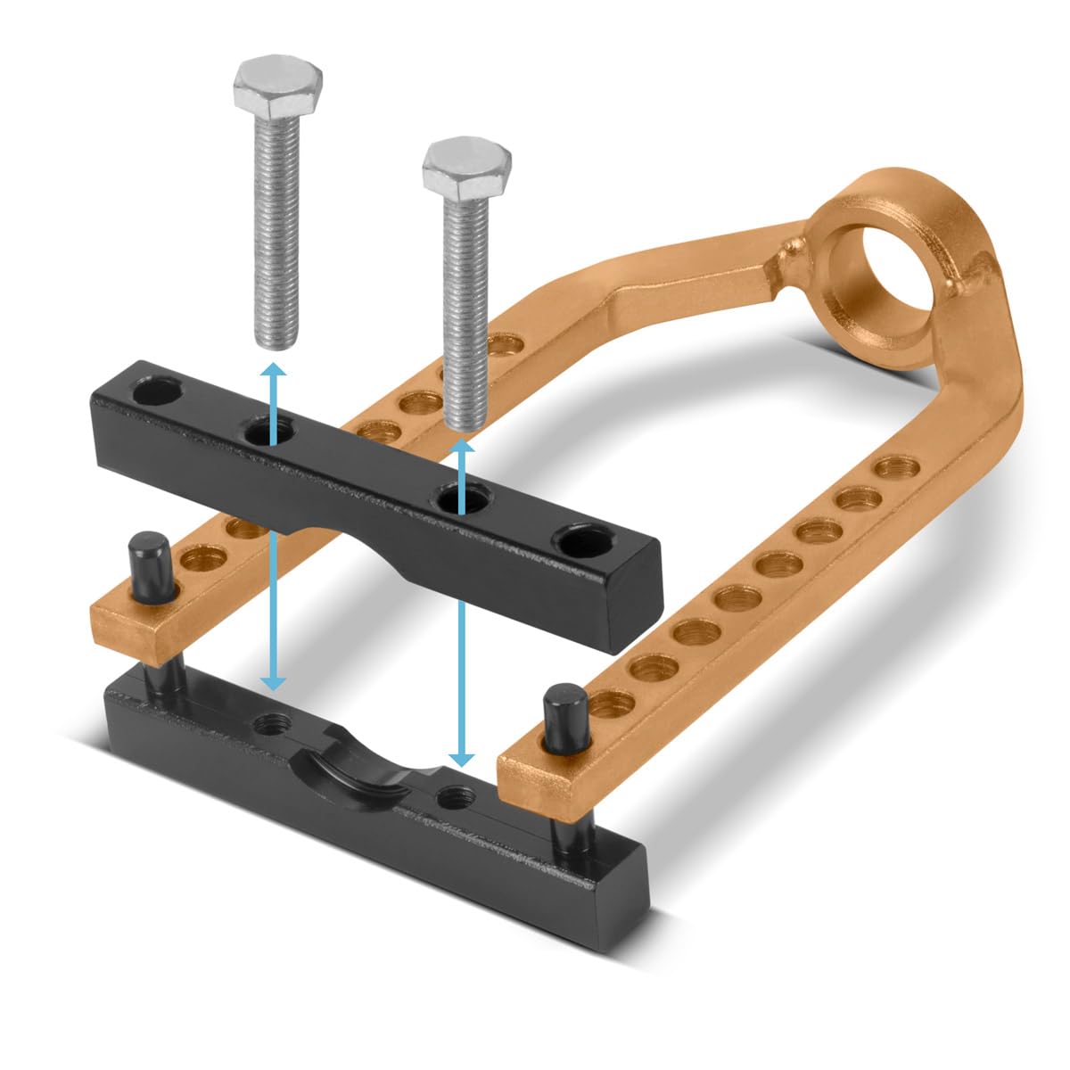 QWORK® zakgatboorsjabloon, 15° schuine gatboorsjabloon met 2 HSS-boren