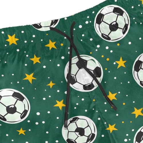 Men's Swim Trunks Size S Soccer Decal with Mesh Lining Soft Breathable Quick Dry Beach Shorts Bright Green4