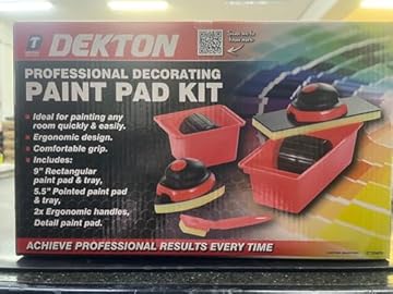 Dekton 7pc Painting Kit - Ideal For Painting Any Room Quickly, Easily, Ergonomic Design & Comfortable Grip | Includes 9" Rectangular Paint Pad Tray, 5.5" Pointed Paint Pad Tray, 2x Ergonomic Handles