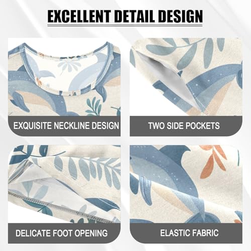 ALAZA Dolphin Coral Reef Fish Pajamas Short Sleeve 2 Piece Sleepwear Top and Bottom Pajama Set Unisex4