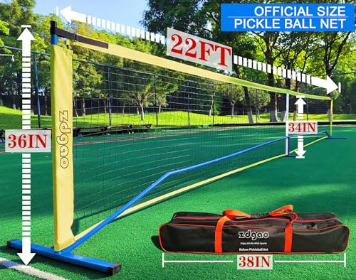 Image of Zdgao Portable Pickleball Net with Pickleballs and Carry Bag for Driveway