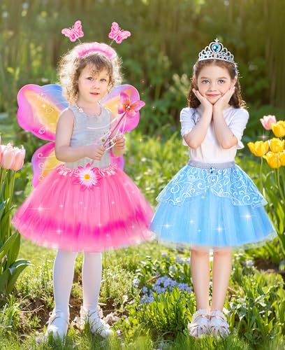 Vestido de princesa para niñas con tutú y accesorios miniatura 2