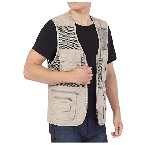 Kedera Men's Safari Fishing Vest Summer Outdoor Mesh Work Journalist's Vest Jacket2