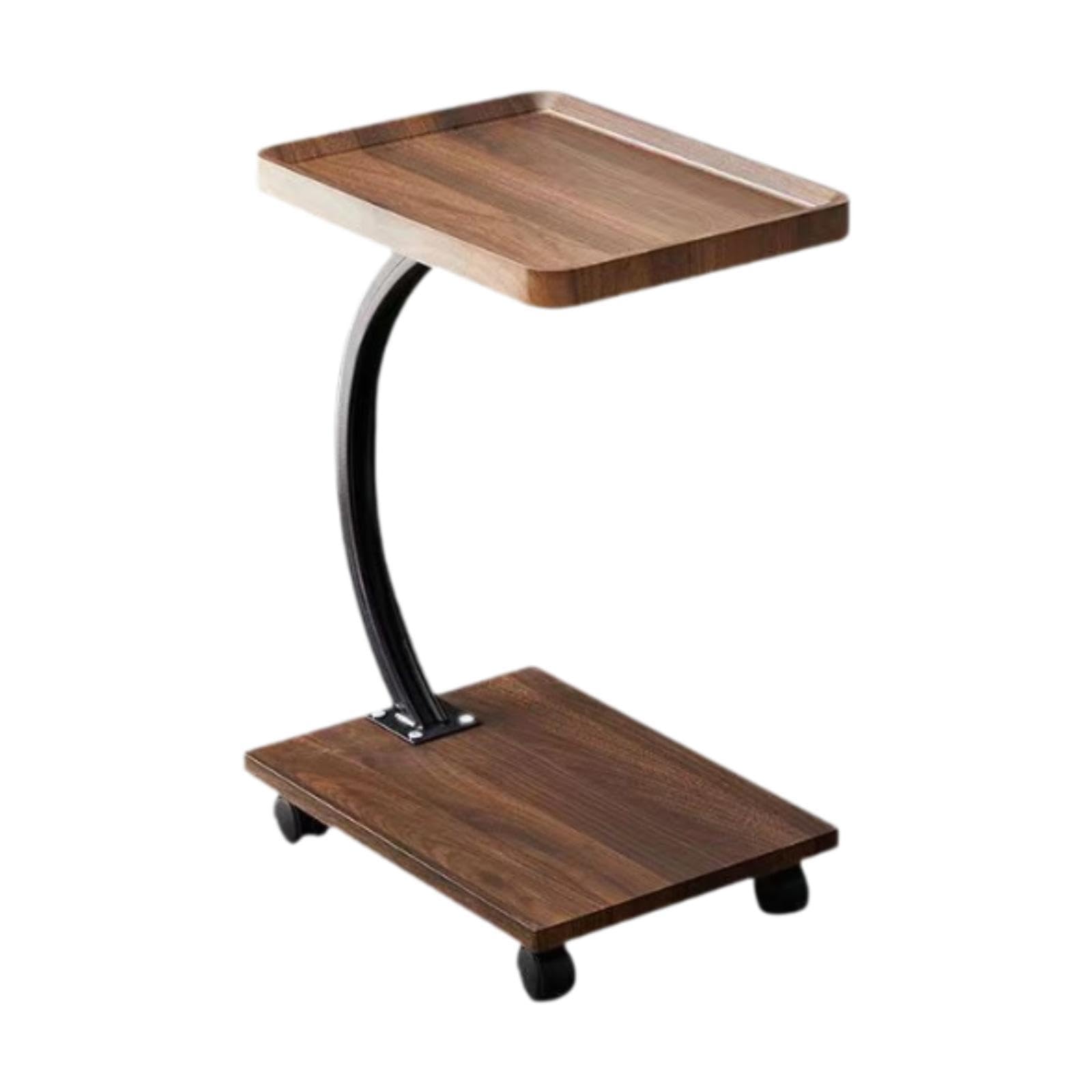 Side Table with Wheels C Shape End Table for Living Room Bedroom Dining Room Square | Furniture | Nightstands