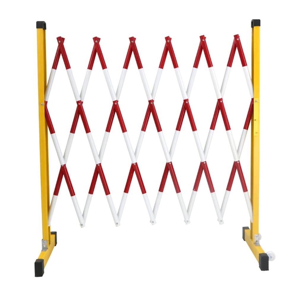 YNIYUJKL Retractable Safety Barrier – Expandable Metal Barrier With Wheels – Mobile Fiberglass Folding Security Fence For Outdoor Garages And Driveways