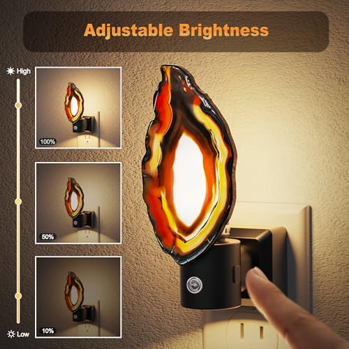 Image of JandCase Night Lights Plug into Wall, 2 Pack Agate Night Light