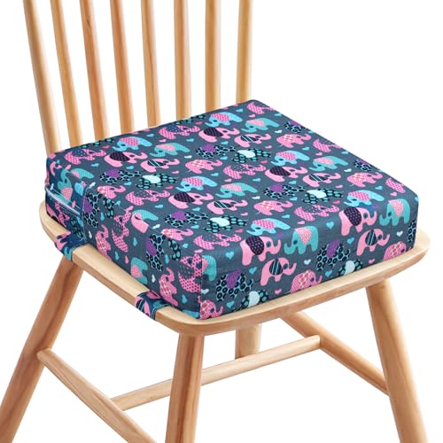 Zicac Portable High Chair Increasing Seat Cushion for Travel Dining Seat Pad for Toddler Kids Baby Infant Washable Thick Chair Seat Pads (Blue Pink)