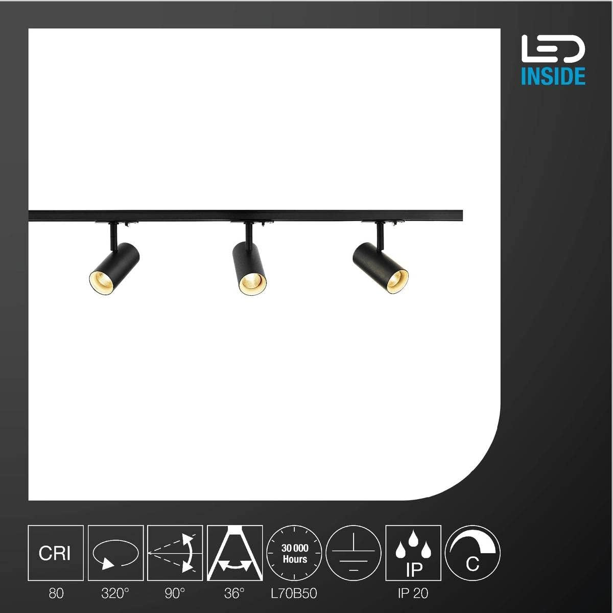 SLV 1Phase System Light 1Ph NOBLO SPOT Set / Spotlight, LED spot