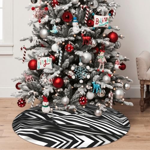 Tapis de sapin jupe d'arbre de Noël imprimée à rayures résistante pour décorations extérieures - 8