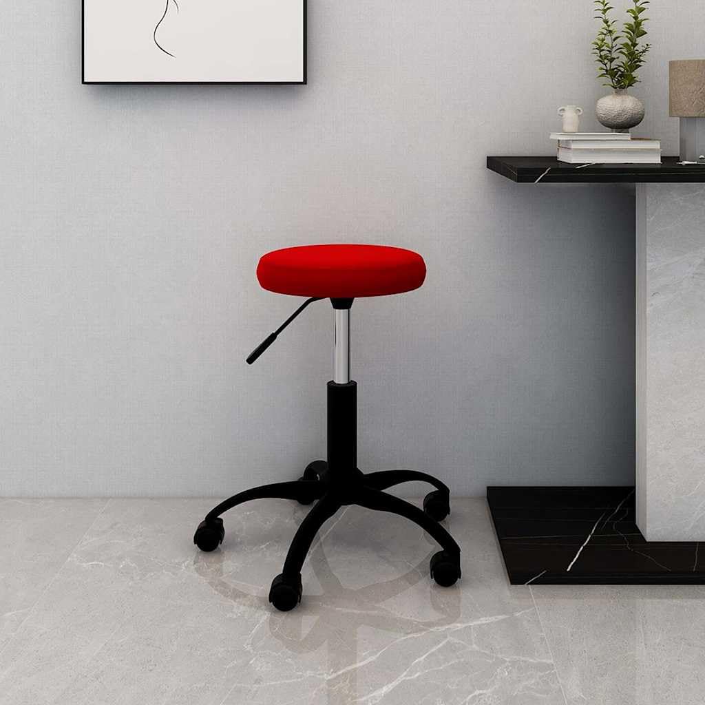 Chaise de bureau pivotante avec housse en velours rouge bordeaux, chaise pivotante ergonomique avec ressort à gaz, roulettes et cadre en acier, idéale pour le bureau à domicile, chaise de