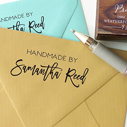 Personalized Handmade By Stamp Custom Wood Mounted Rubber Stamp Engagement Gift #TOP1