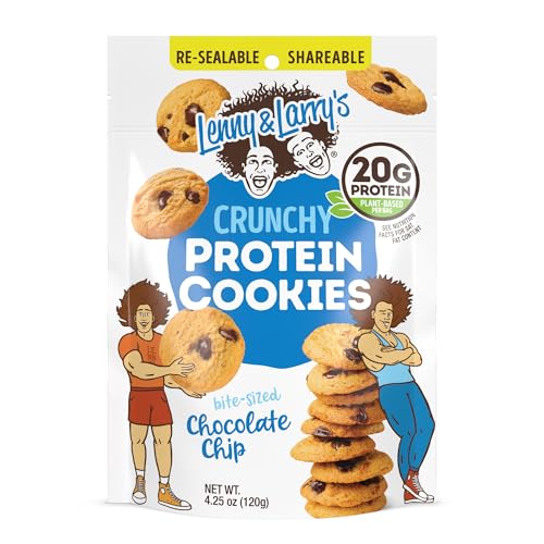 Image of Lenny & Larry's The Complete Crunchy Cookie, Chocolate Chip, 6g Plant Protein, Vegan, Non-GMO, 4.25 Ounce Pouch (Pack of 6)
