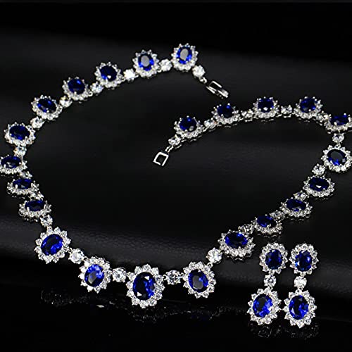 Conjunto de joyería de boda con cristal rojo y pendientes de novia elegantes