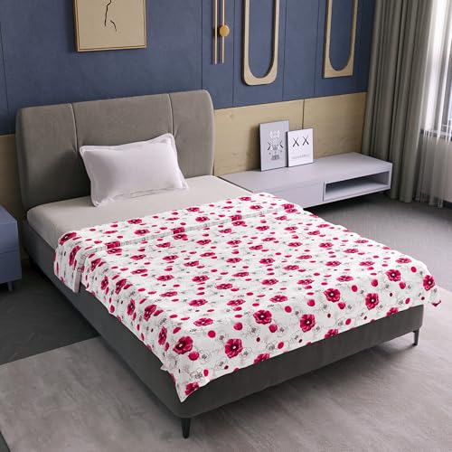 Image of Divine Casa Cotton Dohar for Single Bed 210 x 140 cm, 120 GSM Lightweight Blanket, Soft Breathable Summer Quilt for AC and All Season Use