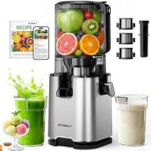 ECOSELF 3-in-1 Juicer with 3 Filters For Juice/Sorbet/Nut Milk, With 6.0" Extra-Large Mouth Feed Chute for Whole Vegetables & Fruits, Juicer Machines With Large Capacity & Easy Clean With Pusher