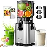 ECOSELF 3-in-1 Cold Press Juicer with 3 Filters (For Juice/Sorbet/Nut Milk), Juicer Machines With Wide Mouth Hopper For Fruits & Leafy Green, Large Capacity & Hands-Free, High Juice Yield, With Pusher