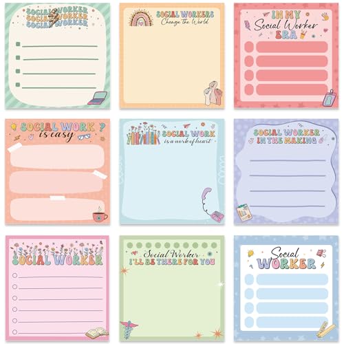 Lovarywow Social Worker Memo Pads
