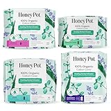 The Honey Pot Company - Pads for Women - Herbal Essentials Bundle - Organic Cotton Cover & Ultra-Absorbent Pulp Core - Sanitary Pads for Women - Feminine Care