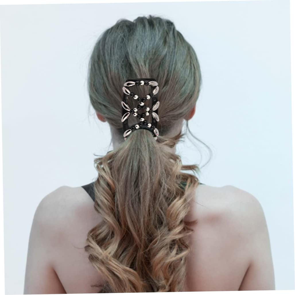 Clip per capelli in perline, pettine per capelli doppi elastici, perle elastiche pettine per donne accessori per capelli per ragazze