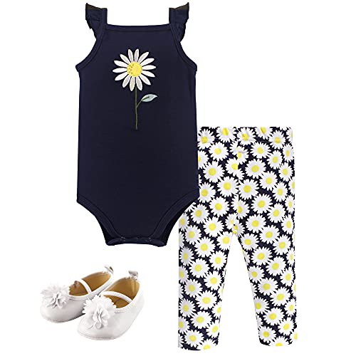 Image of Hudson Baby Baby Cotton Bodysuit, Pant and Shoe Set