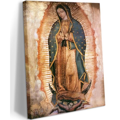 Mexico Our Lady of Guadalupe Portrait Wall Art Lamina enmarcada de Nuestra Seora de Guadalupe Painting picture Wall Decor Religion Catholic Poster Print Artwork for Altar bedroom 8x10 in Canvas