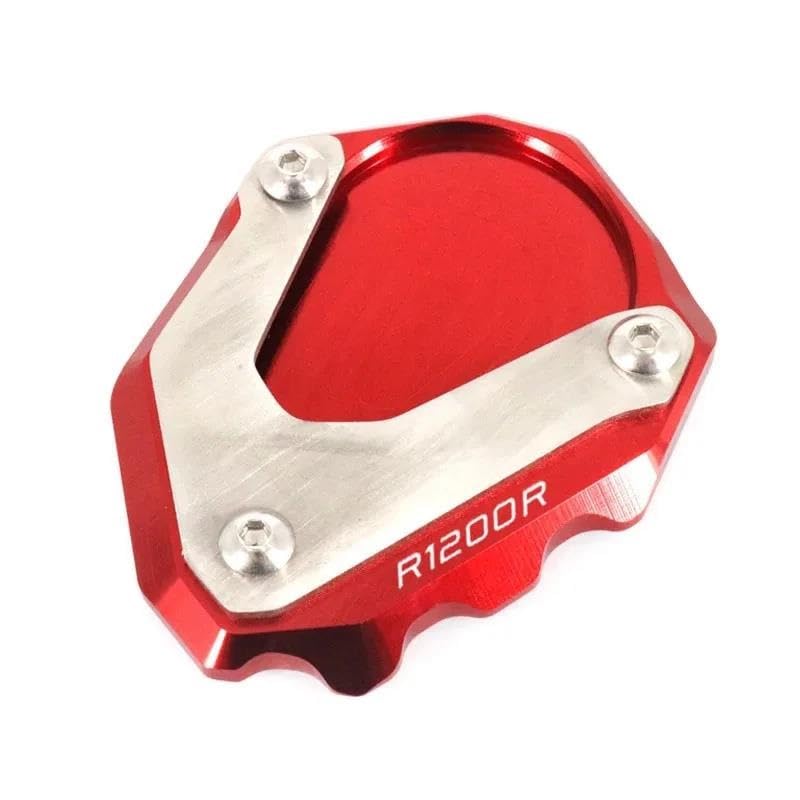 Plaque de support béquille R1200RT élargisseur en alu usiné CNC rouge