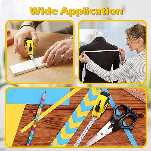 Kanayu WAE-KANAYU-2201 50 Pieces Small Tape Measure Keychains 3 Ft Mini Retractable Measuring Tape thumb #6