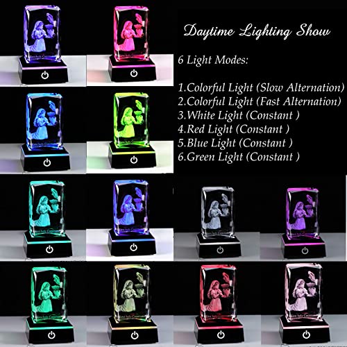 Qianwei First Communion Gifts for Girls, 3D Engraving Crystal Praying Girl Figurine First 1st Communion Veil Decoration, Baptism Gifts for Girls Catholic2