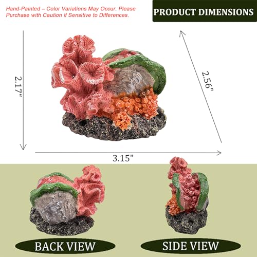 Image of Aquarium Decor Resin Coral Fish Tank Decorations, Small Aquarium Hideout Ornament for Betta Shrimp Goldfish, Fish Tank Accessories Decorations Artificial Reef