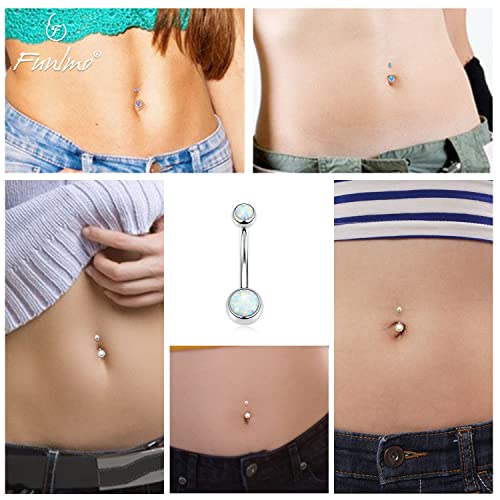 FUNLMO 14G Belly Button Ring Titanium Belly Button Piercing Belly Ring Floating Navel Piercing Jewelry Navel Ring Internally Threaded Belly Piercing Jewelry 10mm3