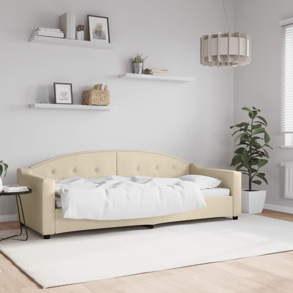 Tapicerowany 2 w 1 z funkcją spania gościnny Kremowy 80 x 200 cm