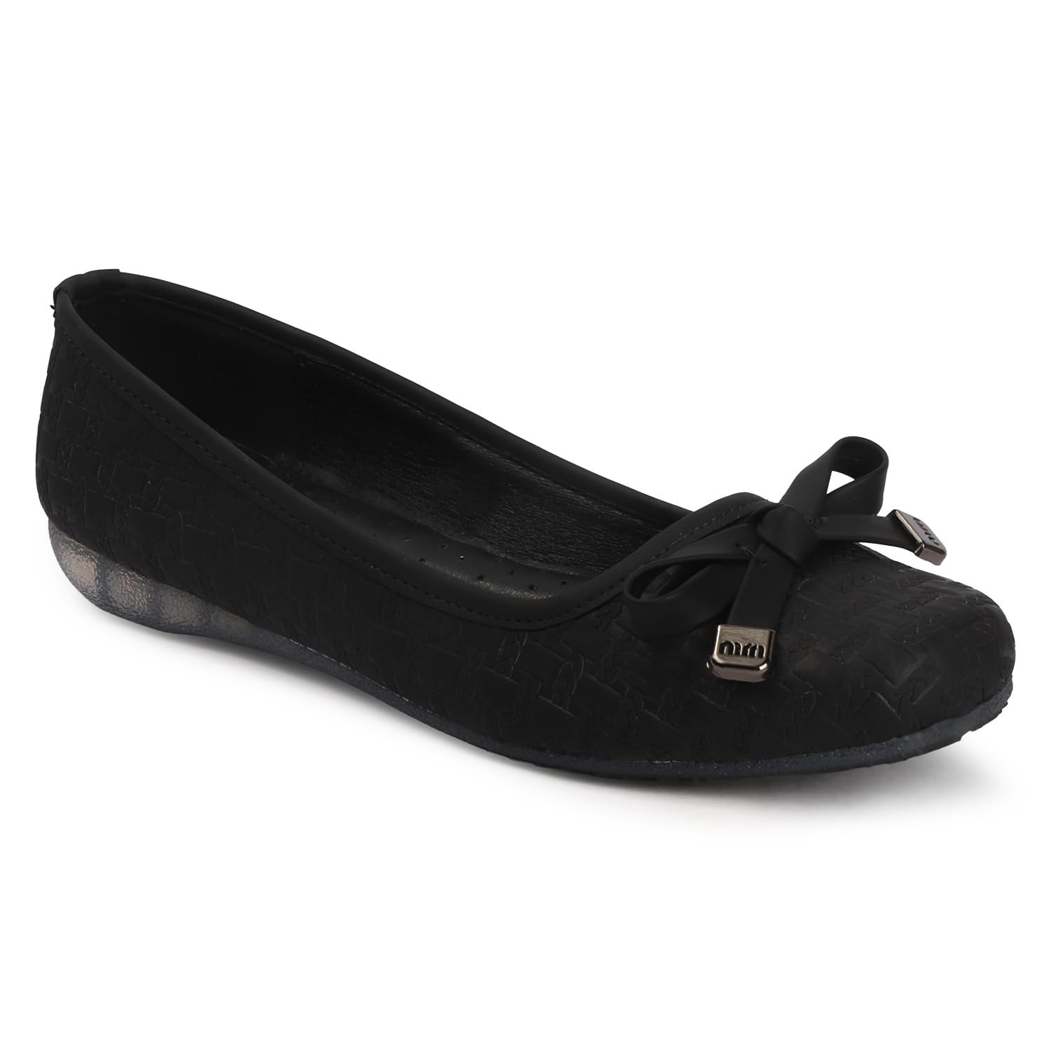 Elegant Women's Textured Ballet Flats with Bow Detail DFG-1012-image-23