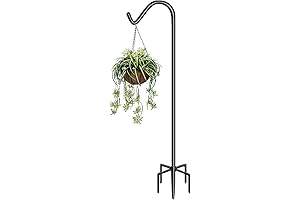 Garbuildman 76 Inch Tall Shepherd Hooks with 5-Forked Base, Adjustable Heavy Duty...