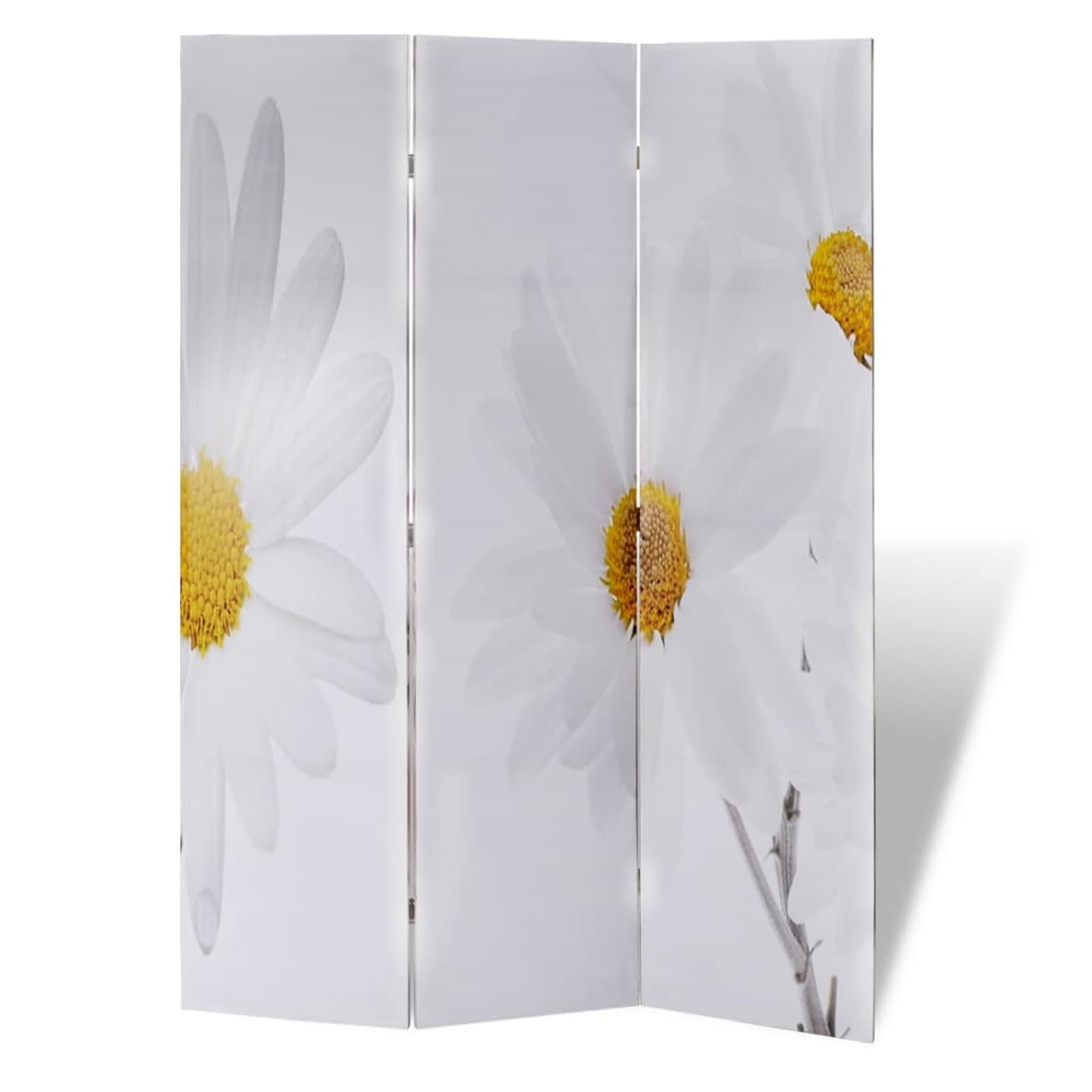 Gecheer Divisorio Pieghevole, Schermo separatore Ambiente con Stampa Floreale 120x170 cm, Legno Abete e PVC per Soggiorno, Camera, Ufficio Domestico