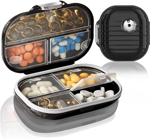 Ptyism 2 Piezas Pastillero de viaje(Grande más Pequeño) pill organizer viaje丨organizador de pastillas de viaje,pastillero caja pequeño Para viajes y uso diario, etc.