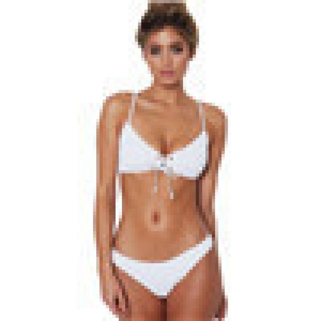 Bikini Set, TUDUZ 2018 Two Pieces Swimwear Push-up Padded Bra Swimsuit Bathing Sexy Women Solid Straps Tankini Bikini Set