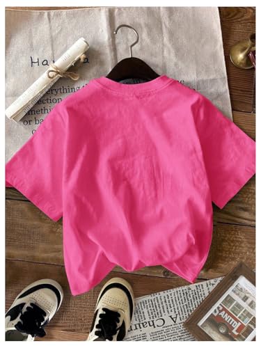 Image of RoseSeek Girl's Graphic Tee Shirt Short Sleeve Round Neck Preppy Casual Trendy Cute Summer Tops