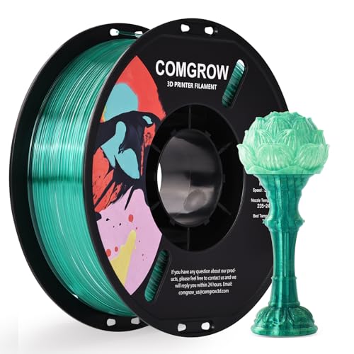 Image of Comgrow PETG 3D Printer Filament 1.75mm, High Precision and Tough 3D Printer Filament 1kg (2.2LBS), Dimensional Accuracy + /- 0.02 mm, Fit Most 3D Printers Gradient Green White