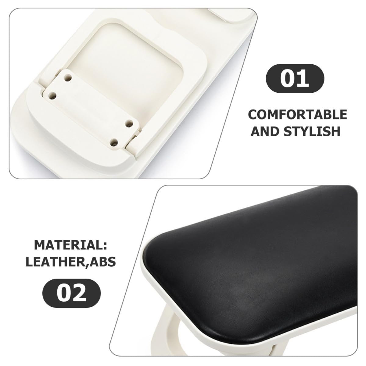Angoily Cuscino Poggiamano per Manicure in Materiale Sintetico Nero, Facile da Pulire Superficie Liscia, Comodo alla Moda per Uso Domestico e Processi di Manicure