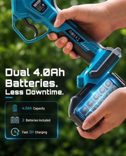 Image of SEESII Electric Pruning Shears, 1.6 inch Cut Cordless Pruner, 2x4.0Ah Batteries