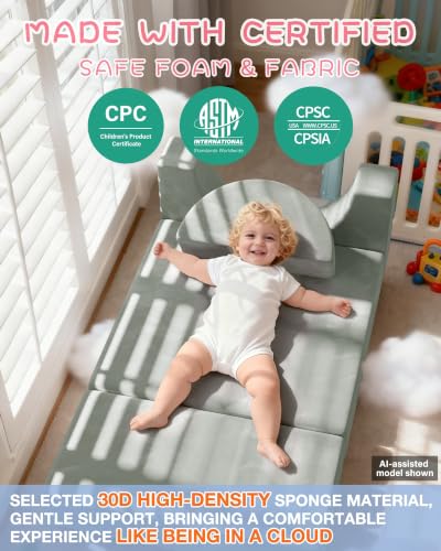 Image of YEFU 15pcs Modular Kids Play Couch,1000+ Imagination Creative Play | for kids ages 3+,7 shapes,countless configurations,30D high-density foam,fort building,washable cover, playroom,birthday gift