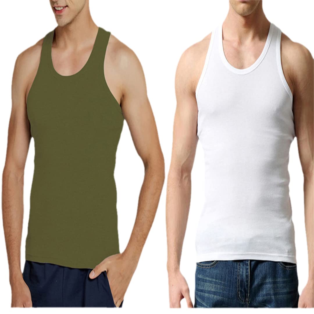 Tank Tops Herren Weste Ärmelloses Top Sport Slim Casual Unterhemd, 1 x Saen8, 1 x Weiß, XL