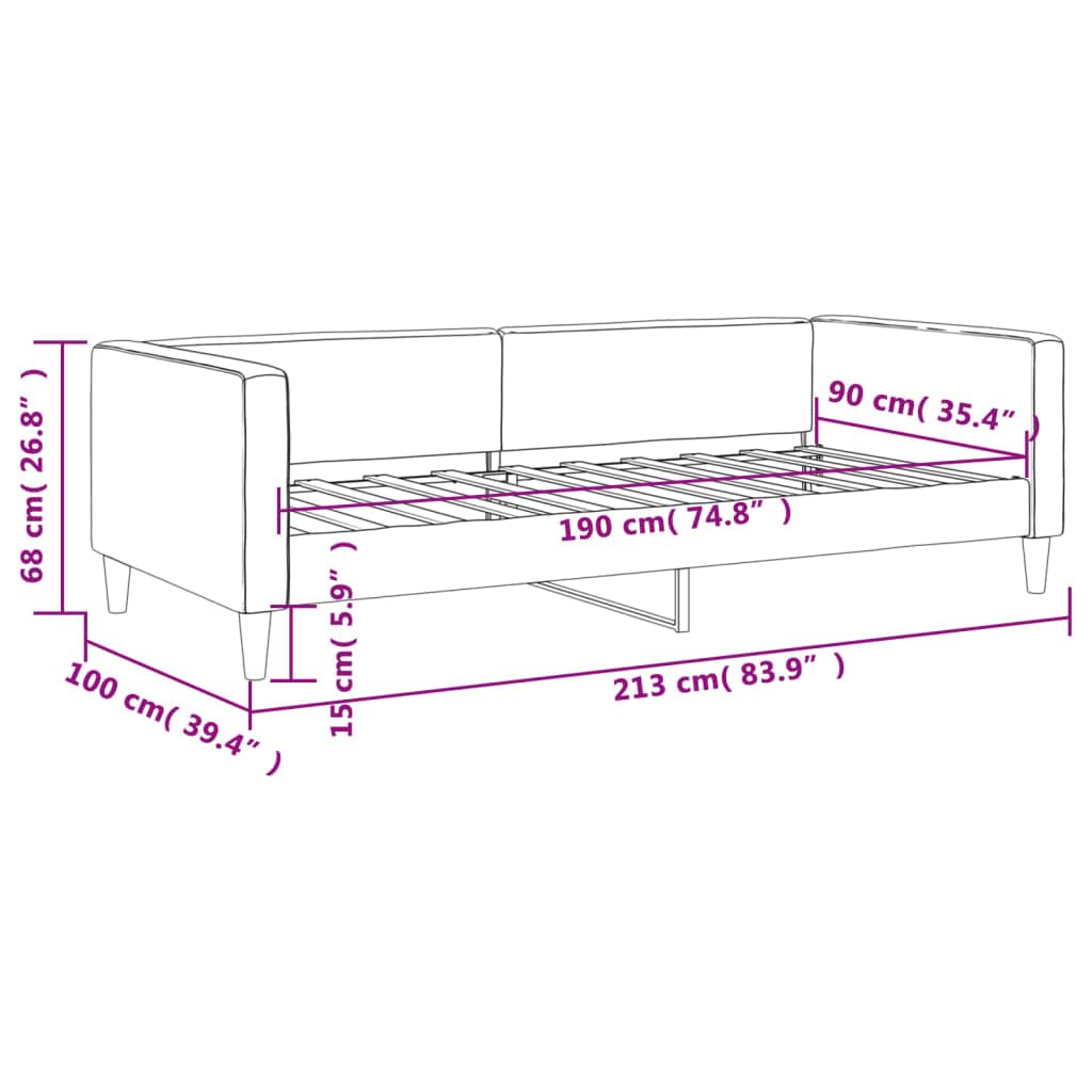 Brokky 353993 Letto da Giorno Grigio Chiaro 90x190 cm in Tessuto Divano Letto,Giroletto, Singolo, Matrimoniale, Moderna