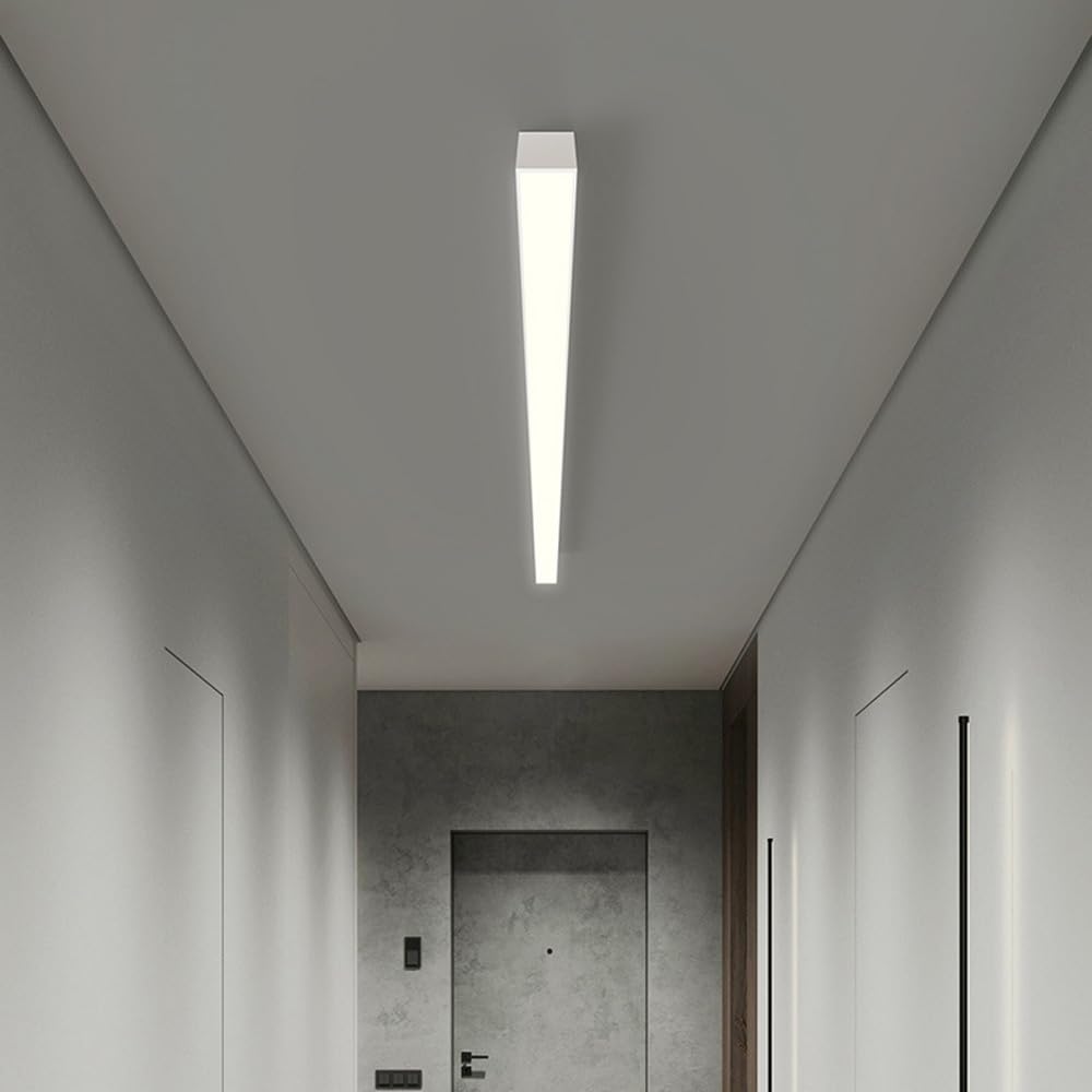 Decorazione Domestica Moderna Plafoniera lineare a LED Moderna plafoniera da Incasso per corridoio Barra Lunga in Metallo Apparecchio di Illuminazione Plafoniera da Ufficio Bianca per la casa