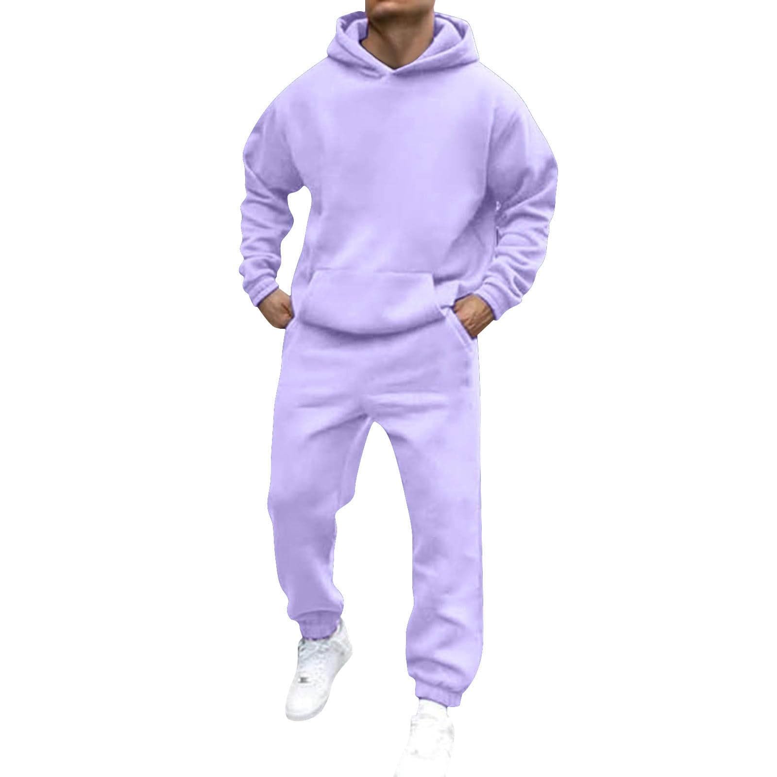 Felpa casual con cappuccio e jogger per uomo - Felpa a maniche lunghe da