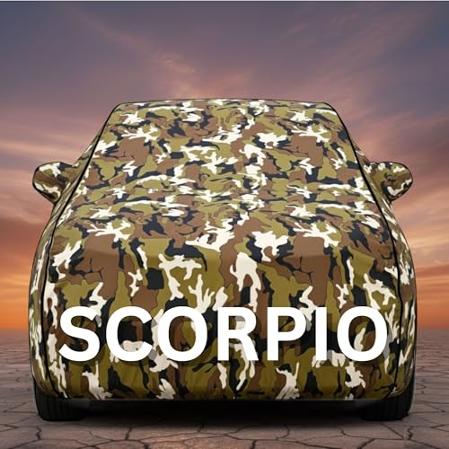Image of Premium Jungle Series 100% Waterproof Car Body Cover for Scorpion Cover (All Models) with Mirror Pockets | Triple Stitched, Elastic, Custom Fit, Heat Resistant, Anti-Dust, All-Weather Cover